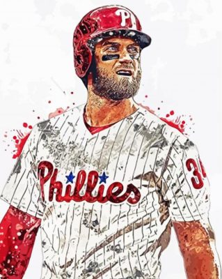 Bryce Harper Splatter Art Paint by number