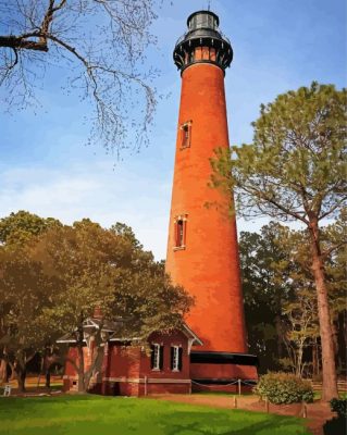 Currituck Lighthouse paint by number