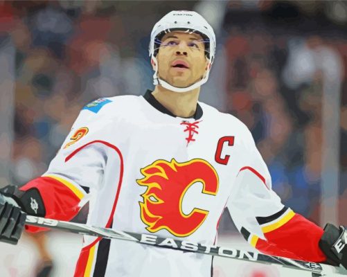 Calgary Flames Hockey Player paint by number