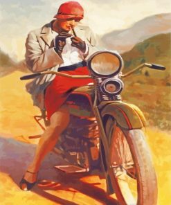 Classic Girl Motorcycle Paint by number
