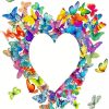 Colorful Heart Shape Butterflies paint by number