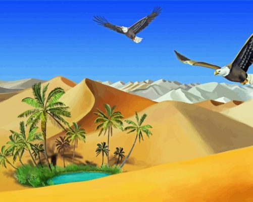 Eagle Birds In The Desert paint by number