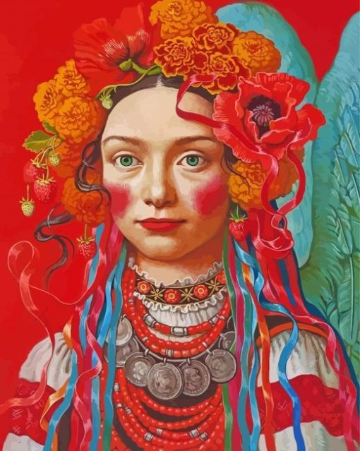 Flowering Woman Head Yana Movchan paint by number