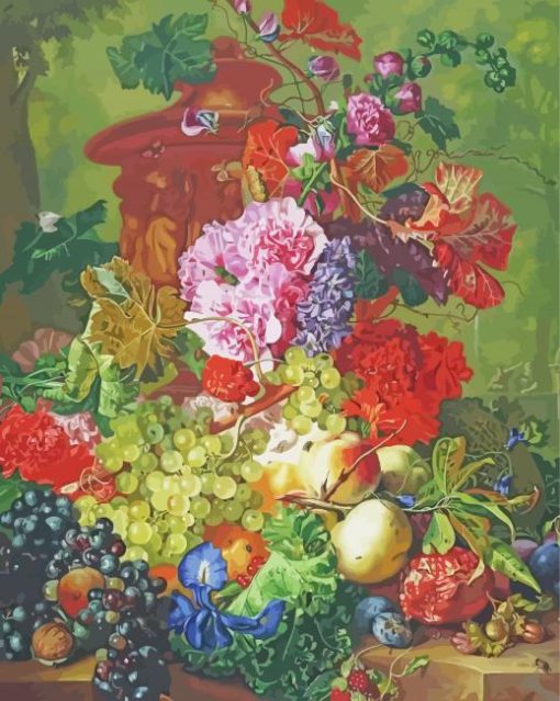 Fruit Piece Van Huysum paint by number