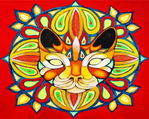 Ginger Mandala Cat paint by number