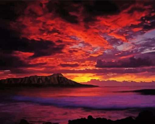Hawaii Dawn View paint by number
