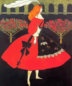 Lady By Aubrey Beardsley paint by number