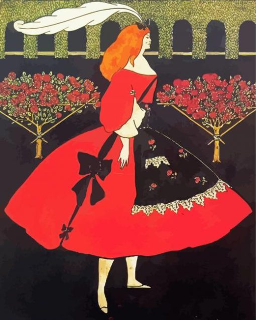 Lady By Aubrey Beardsley paint by number
