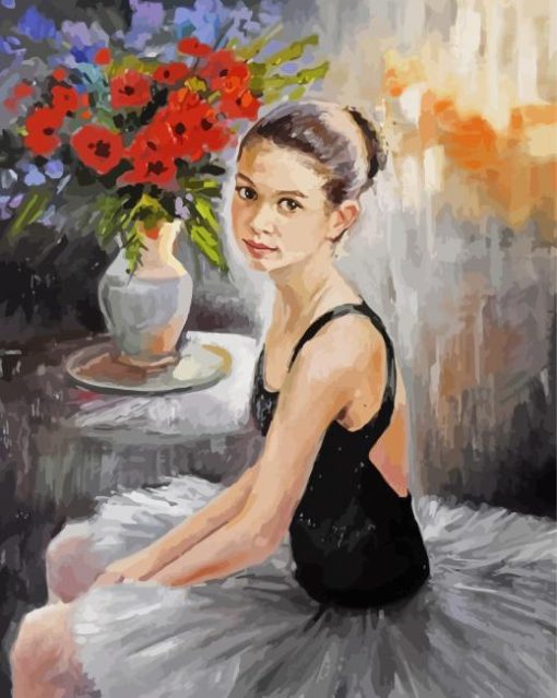 Little Ballerina In Black Paint by number
