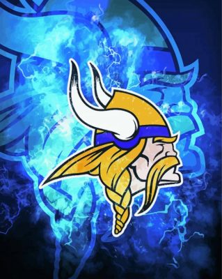 Minnesota Vikings Logo Lightning paint by number