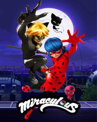 Miraculous Ladybug And Cat Noir Poster paint by number