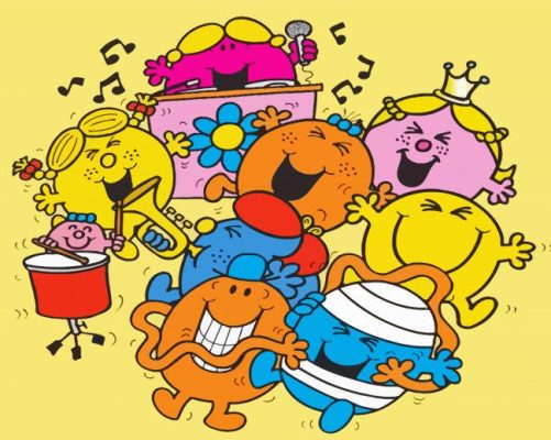 Mr Men Celebration paint by number