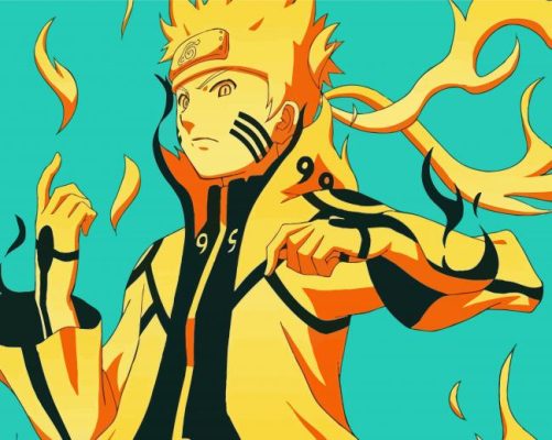 Naruto Nine Tails Sage Mode Anime paint by number