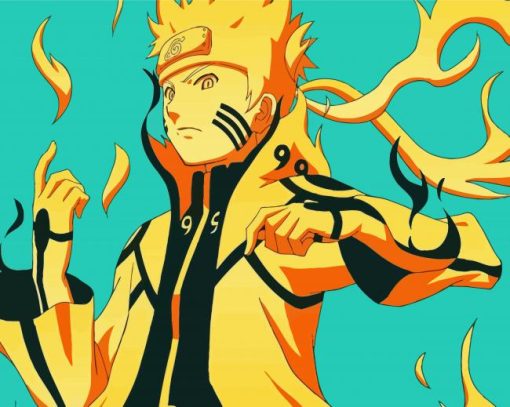 Naruto Nine Tails Sage Mode Anime paint by number