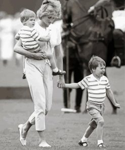 Princess Diana With Prince William And Harry Paint by number