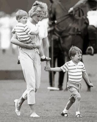 Princess Diana With Prince William And Harry Paint by number