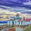 Puget Sound Lighthouse Sunrise paint by number