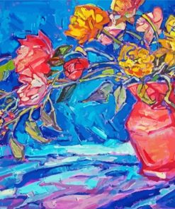 Peonies And Ranunculus Vase Art paint by number
