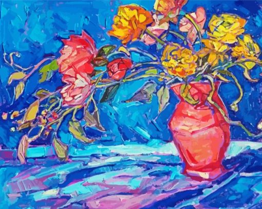 Peonies And Ranunculus Vase Art paint by number