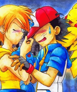 Pokemon Misty And Ash Characters Art paint by number