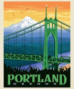 Portland Oregon St Jihns Bridge paint by number