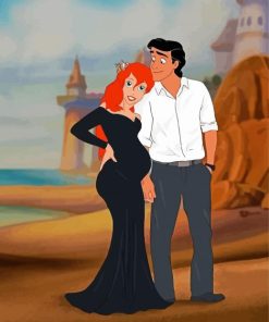 Pregnant Modern Ariel With Eric paint by number