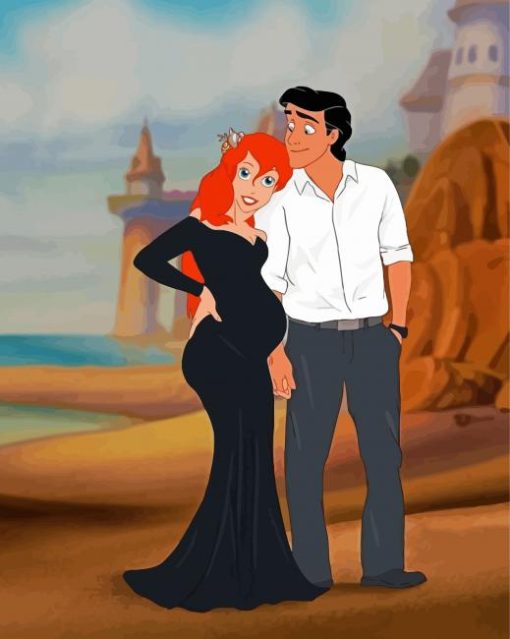 Pregnant Modern Ariel With Eric paint by number