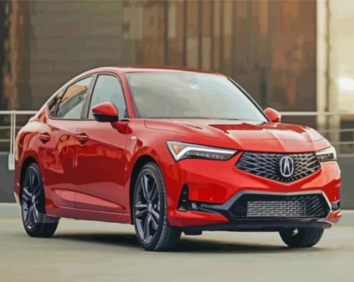 Red Acura Car paint by number