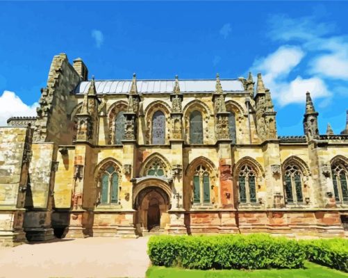 Rosslyn Chapel Building In Scotland Paint by number