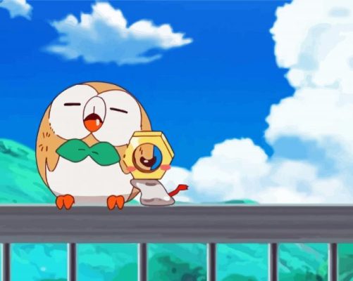 Rowlet Manga Anime paint by number