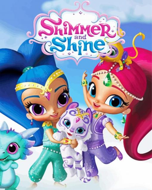 Shimmer And Shine Cartoon Poster paint by number