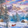 Snow Winter Mountains Farm paint by number