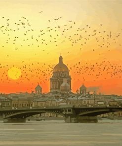 St Petersburg Russia Sunset paint by number