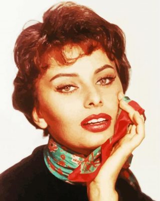 The Beautiful Sophia Loren paint by number