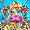 The Floral Cow paint by number