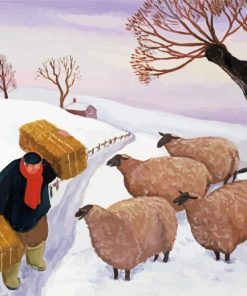 The Sheep In Snow paint by number