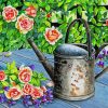 Watering Can With Flowers Art paint by number