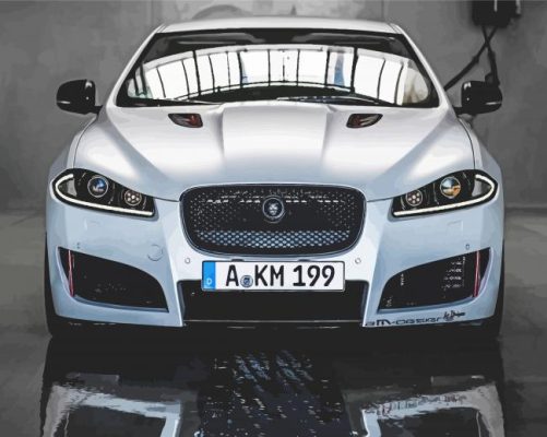 White Jaguar Xf Car paint by number