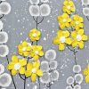 Yellow Grey White Flowers paint by number