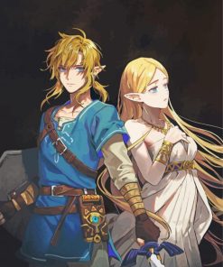 Zelda And Link The Legend Of Zelda paint by number
