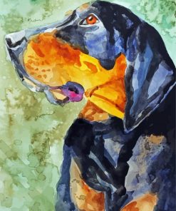 Aesthetic Black And Tan Coonhound paint by number