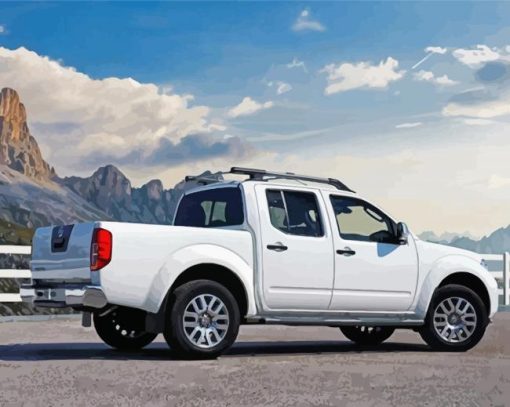 Aesthetic White Nissan Navara D40 Paint by number