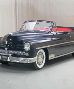 Black Old Mercury Convertible paint by number