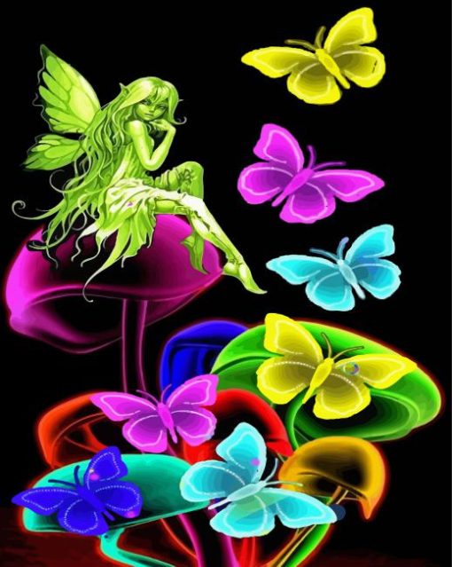 Butterflies And Fairy paint by number