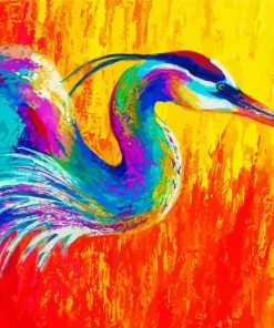 Colorful Abstract Heron paint by number