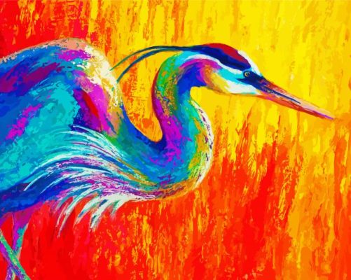 Colorful Abstract Heron paint by number