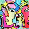 Colorful Faces Abstract Picasso Paint by number