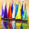 Colorful Sailboats Art paint by number