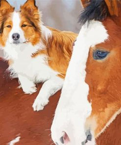 Cute Horse And Dog paint by number