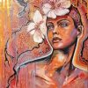 Flowering Woman Head Elena Kraft paint by number